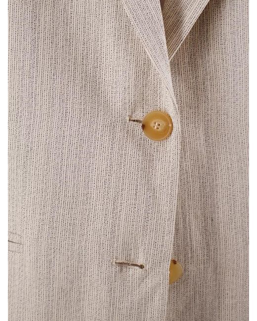 Alysi Natural Viscose Linen Single Breasted Long Sleeve Blazer