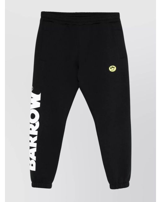 Barrow Black Elastic Waistband Tracksuit Bottoms With Side Pockets for men