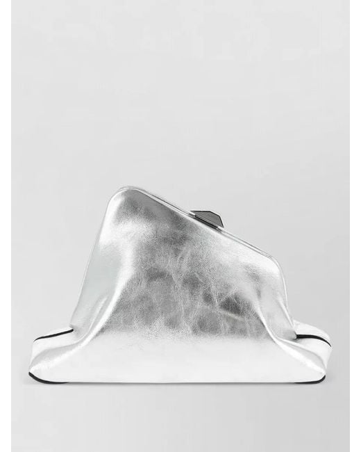 The Attico Metallic Leather Clutch Bag