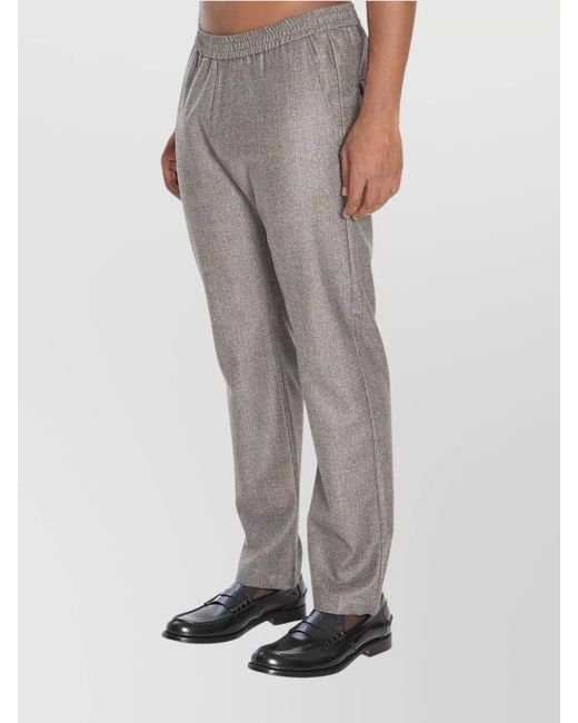 Barena Gray Wool Regular-Fit Straight-Leg Trousers for men