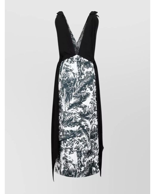 Bottega Veneta White Printed Silk Long Dress