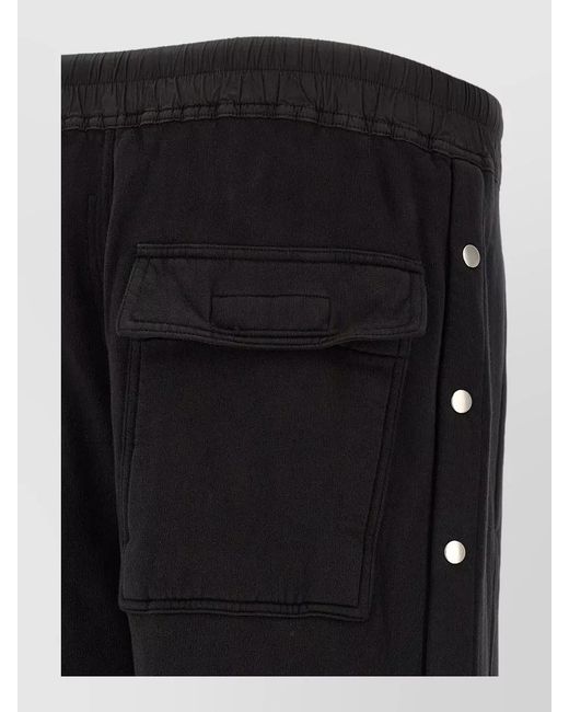 Rick Owens Black Wide-Leg Floor-Length Cotton Trousers for men