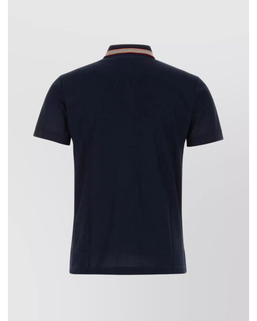 Burberry Blue Cotton Piqué Polo Shirt for men