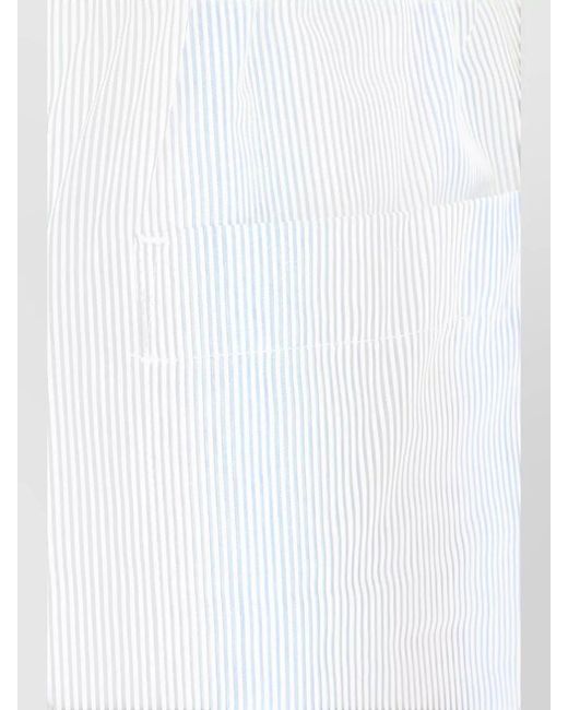 Dries Van Noten White Striped Shorts Side Pockets Back Pocket for men