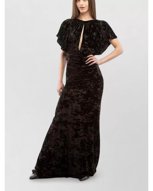 Moschino Black Lightweight Wool Blend Oversized Maxi Dress