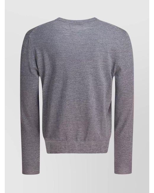 McQueen Blue Wool Crewneck Long-Sleeve Jumper for men