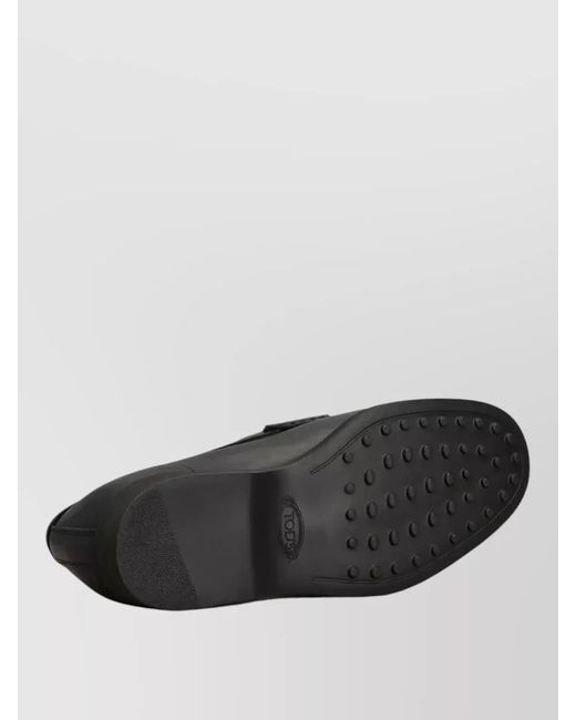 Tod's Black Leather Penny Loafers for men