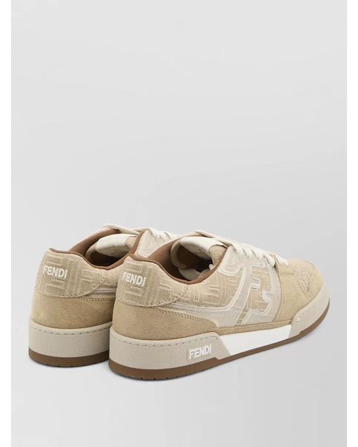 Fendi Natural Calfskin Jacquard Low-Top Sneakers for men