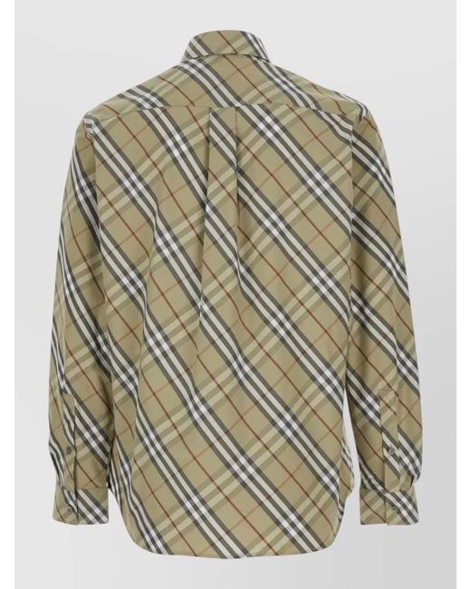 Burberry Multicolor Robert Check Shirt Button Collar Long Sleeves for men