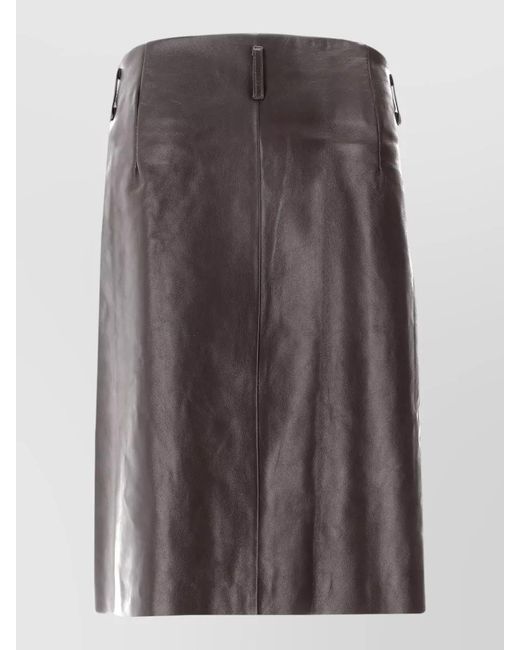 Niccolò Pasqualetti Brown Patchwork Suede Skirt Panel Belt Loops