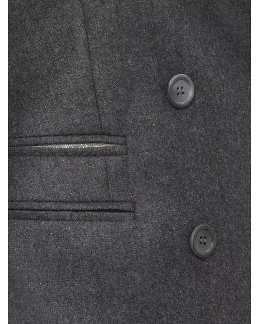 Peserico Black Double Breasted Glitter Tailored Jacket
