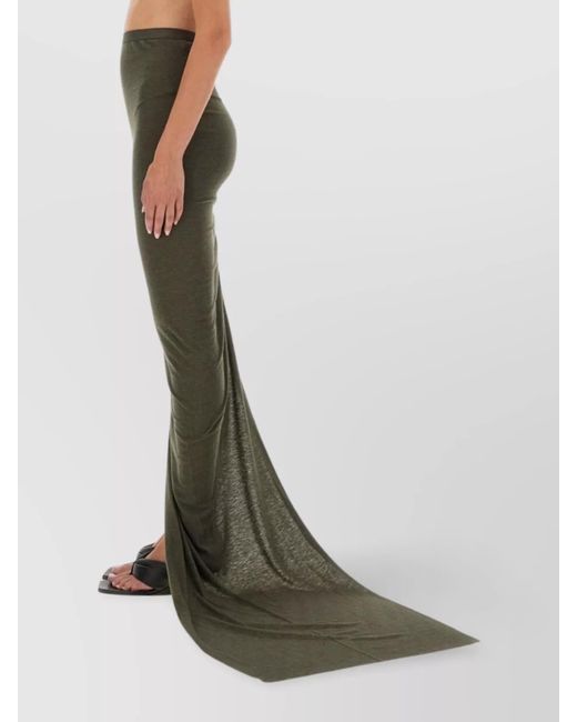 Rick Owens Green Slim-Fit Asymmetric Skirt