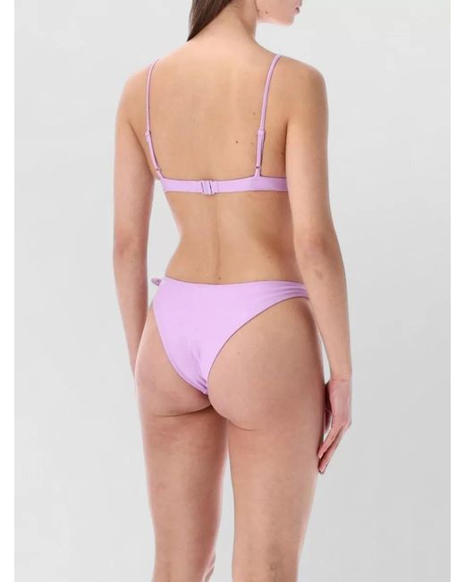 Coperni Purple Floral Bikini Top