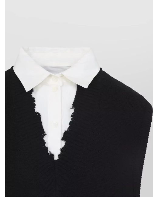 MM6 by Maison Margiela Black Cotton Sleeveless Mini Dress