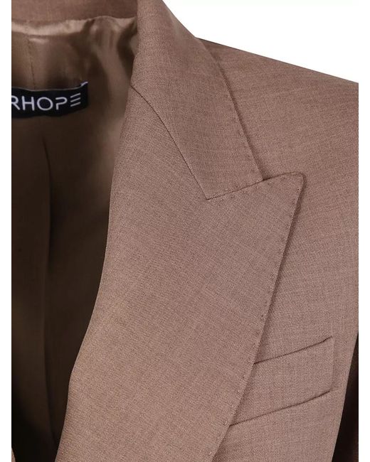 DR. HOPE Brown Oversized Double Breasted Blazer