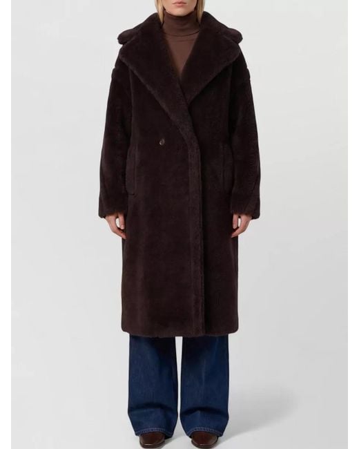 Max Mara Blue Teddy Bear Alpaca Wool Oversized Coat