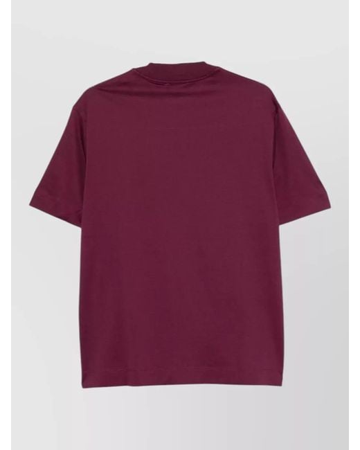 Emporio Armani Purple Logo Cotton Jersey Crew Neck T Shirt for men