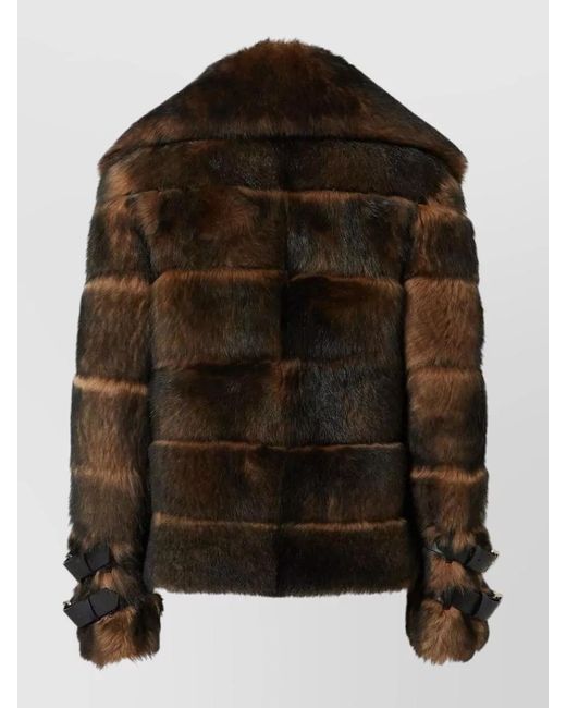 Fendi Brown Shearling Aviator Jacket