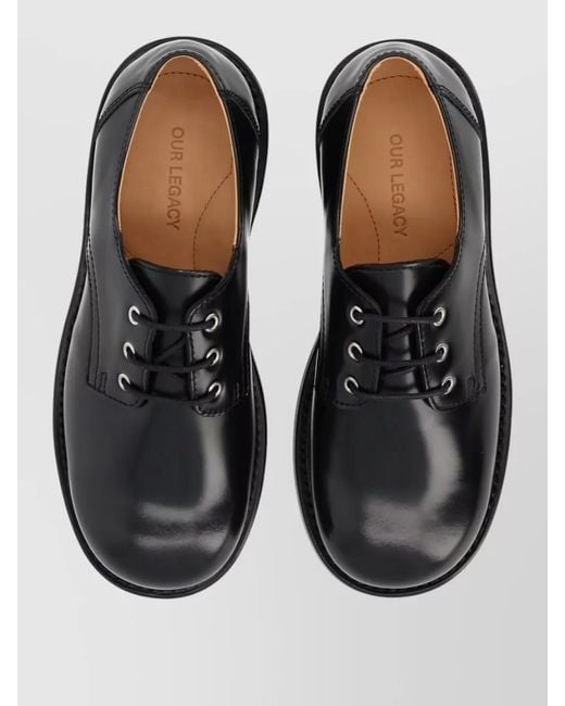 Our Legacy Black Leather Reception Oxford Shoes