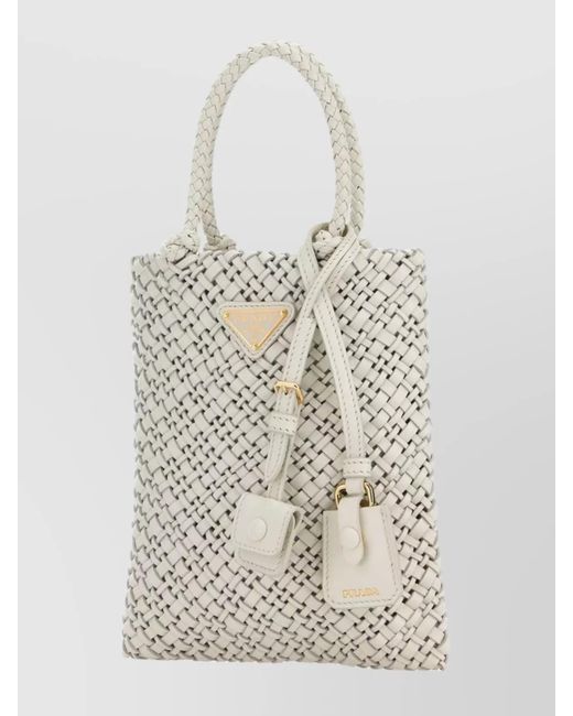 Prada White Na Leather Shoulder Bag