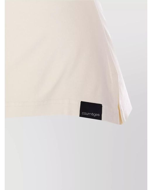 Courreges Natural Cotton Fitted Appliqué T-Shirt