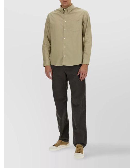 A.P.C. Natural "Chuck" Regular Fit Trousers With Elastic Waistband for men