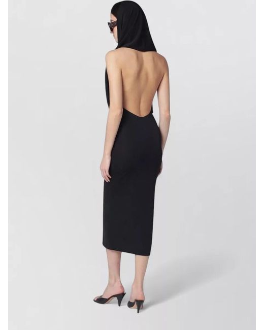 ANDAMANE Black Hooded Midi Dress