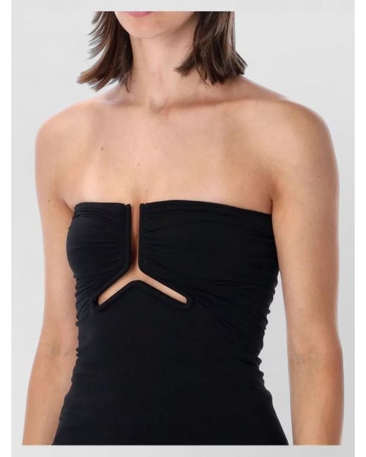 Rick Owens Blue Alannah Strapless Bustier Top Ruched Cutout