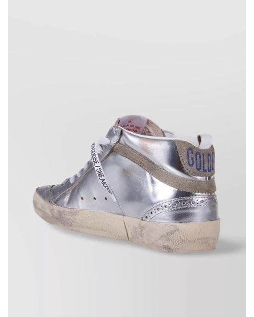 Golden Goose Deluxe Brand Metallic Leather Mid Star High-Top Sneakers