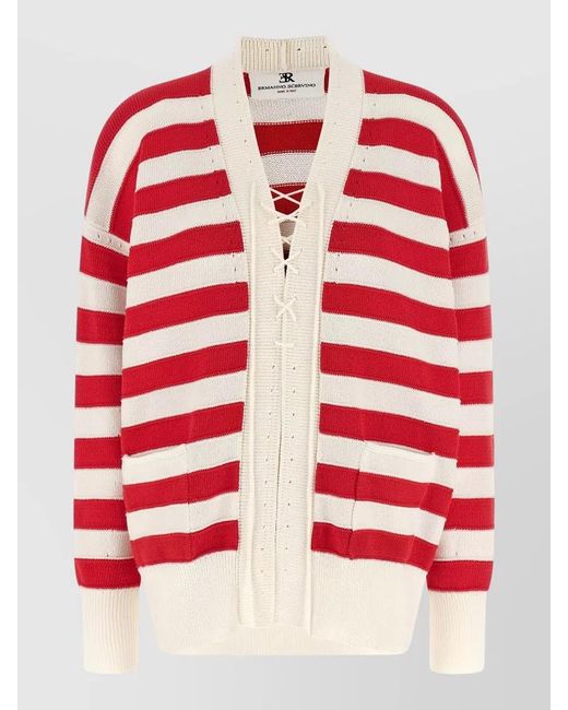 Ermanno Scervino Red Crochet Cardigan