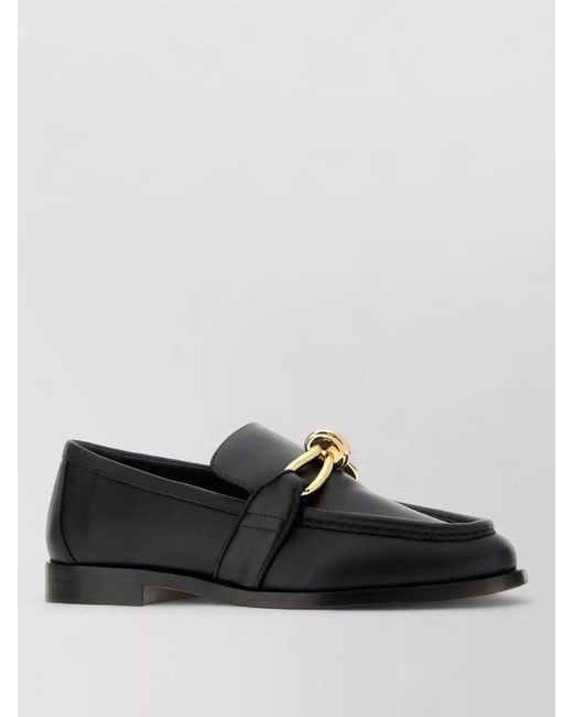 Bottega Veneta Black Astaire Leather Loafers Hardware Design