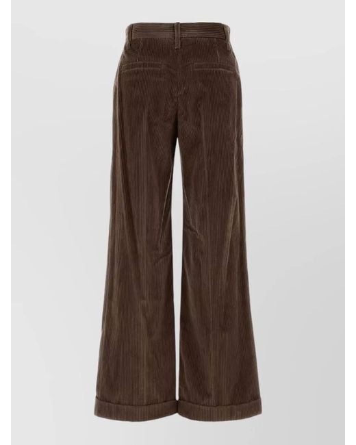 Brunello Cucinelli Brown Corduroy High Waist Wide Leg Pants
