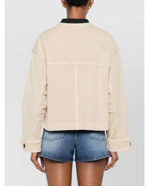 Closed Natural Short Utility Jacket Long Sleeves Pockets