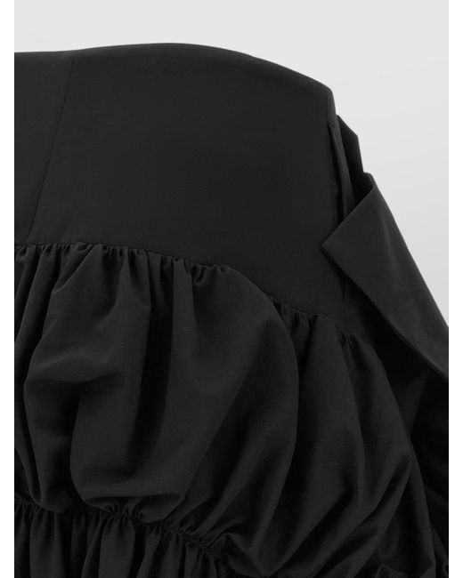 Comme des Garçons Black Wool Asymmetric Draped Skirt