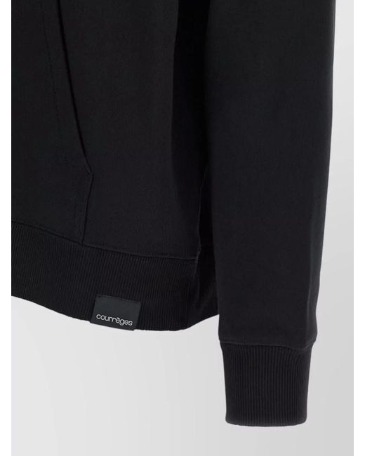 Courreges Black Cotton Hoodie