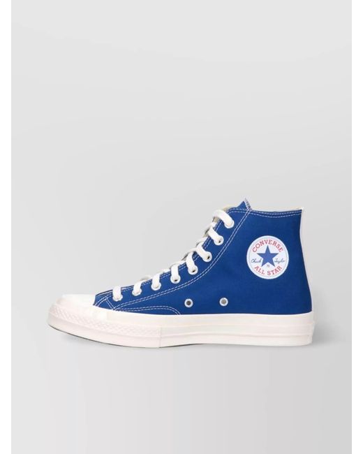 COMME DES GARÇONS PLAY Blue Canvas High-Top Sneakers