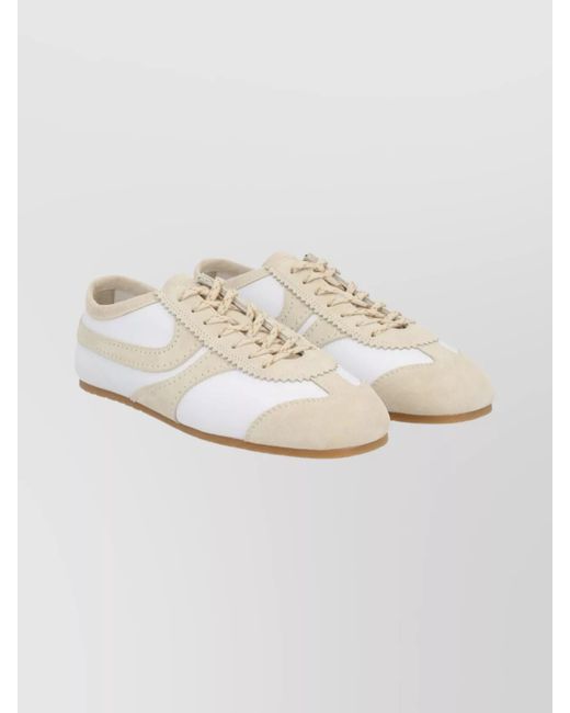 Dries Van Noten Natural Leather Low-Top Sneakers