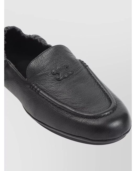 Céline Gray Leather Triomphe Slip-On Loafers for men