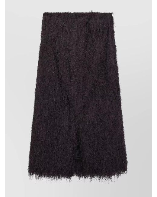 Dries Van Noten Black A Line Skirt Knee Length Texture