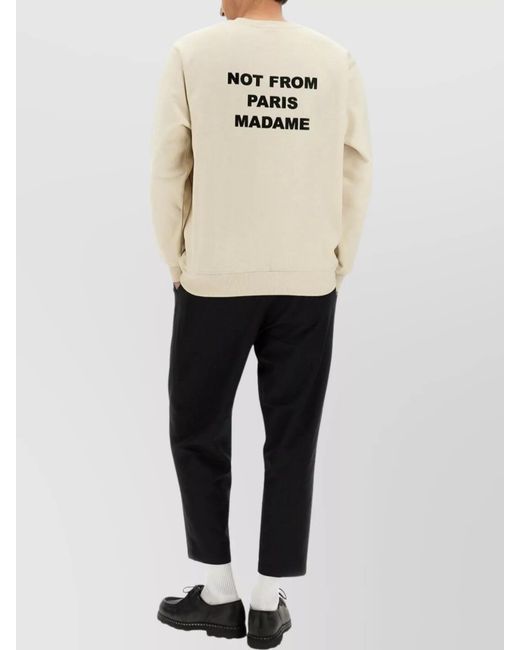 Drole de Monsieur Natural Cotton Logo Print Crew Neck Sweatshirt for men