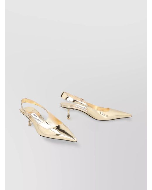 Jimmy Choo Metallic Leather Slingback Pumps Buckle Detail