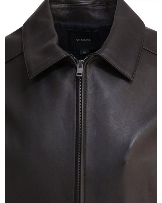 Vince Black Lamb Leather Jacket for men
