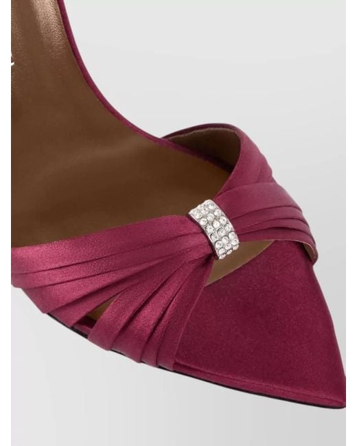 Giuseppe Zanotti Red Lienn Satin Pumps Rhinestone Open Toe