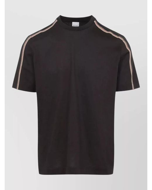 Paul Smith Black Cotton Stripe Tape Short-Sleeve T-Shirt for men