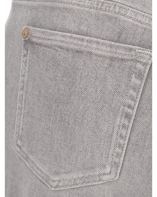 7 For All Mankind Gray Denim Pants Wide Leg Belt Loops Five Pockets