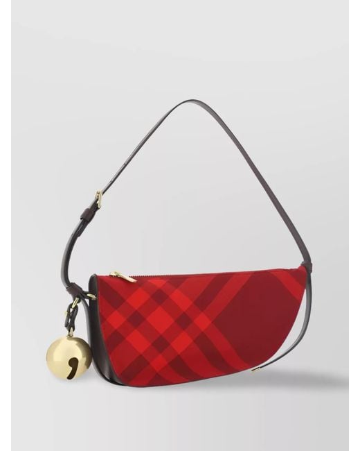 Burberry Red Shield Mini Leather Shoulder Bag