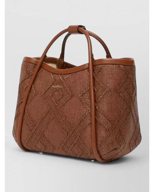 Max Mara Brown Extra Small Marine Bucket Bag Fabric
