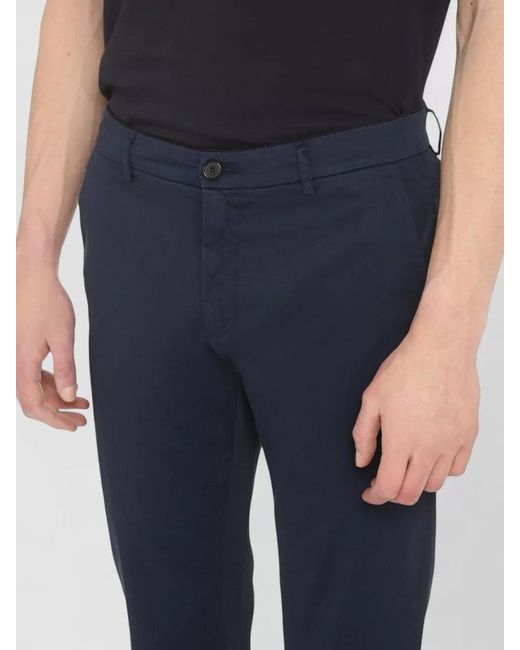 Department 5 Blue Prince Stretch Cotton Chino Trousers Belt for men
