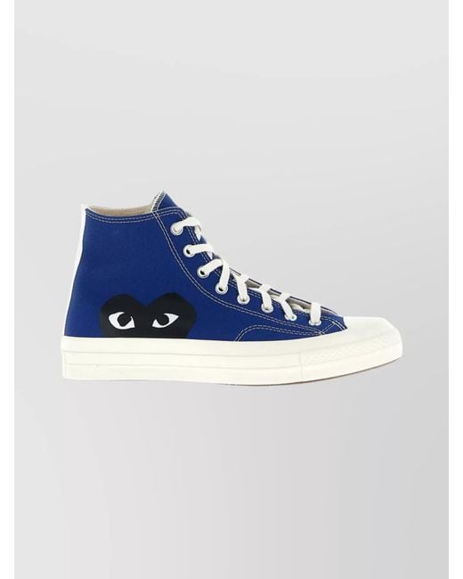 COMME DES GARÇONS PLAY Blue Canvas High-Top Sneakers for men