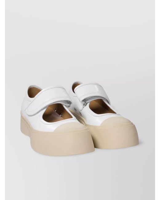 Marni Natural Leather Mary Jane Sneakers